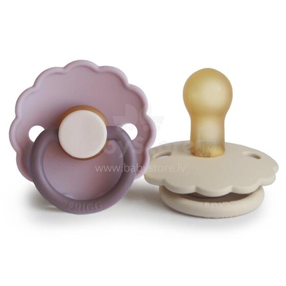 Frigg Daisy Round Latex Art.100466 Lavender Haze/Cream Пустышка(соска) из 100% натурального каучука 0-6 мес.(2 шт.)