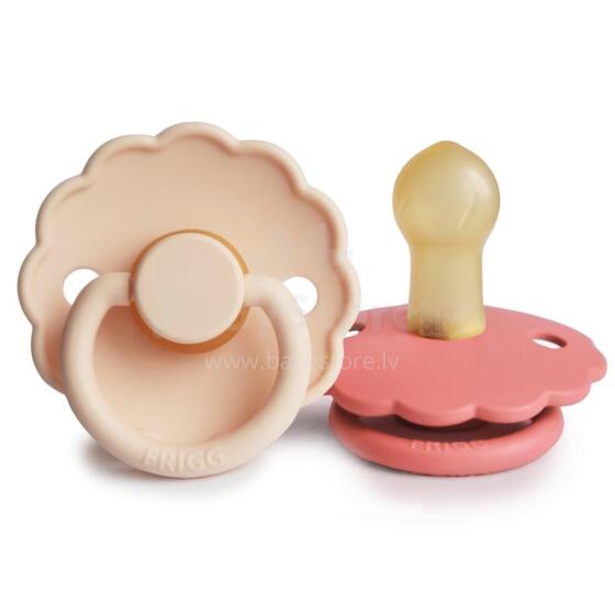 Frigg Daisy Round Latex Art.101594 Pink Cream/Poppy Pacifier (nipple) made of 100% natural rubber 6-18 months (2 pcs.)