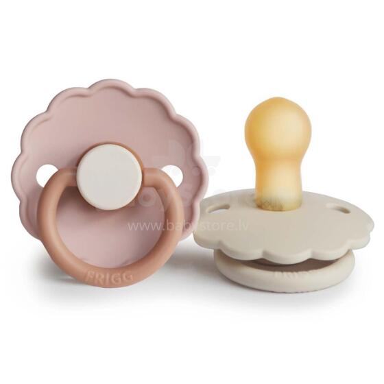 Frigg Daisy Round Latex Art.76222484 Biscuit/Cream Pacifier (nipple) made of 100% natural rubber 6-18 months (2 pcs.)