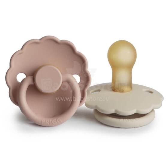 Frigg Daisy Round Latex Art.76222414 Blush/Cream Pacifier (nipple) made of 100% natural rubber 6-18 months (2 pcs.)