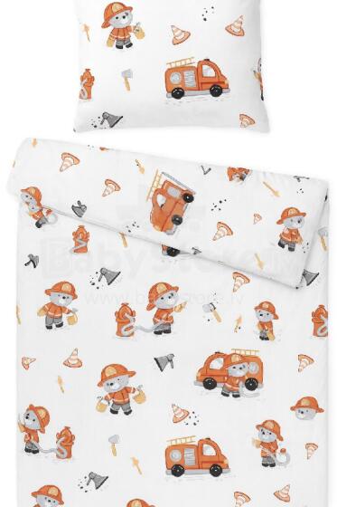 BABY 01629 Gultas pārklājs un spilvens pirmsskolas vecuma bērniem 135x100 40x60 UGUNS DZĒSĒJS