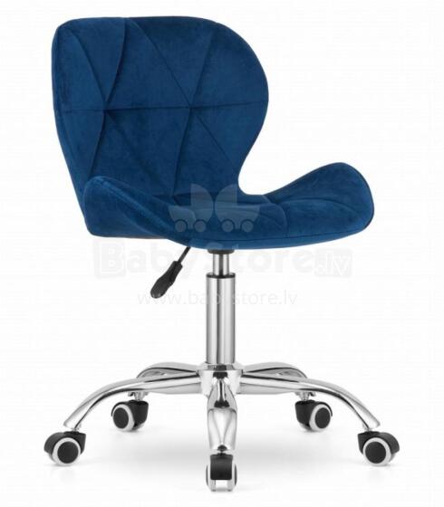 Swivel Office Chair with Wide Backrest Velvet Navy Blue