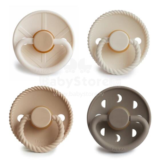 Frigg Pacifiers 4-pack Round Latex Art.101889 Crystal Sparkle Пустышка(соска) из 100% натурального каучука 0-6 мес.(4 шт.)