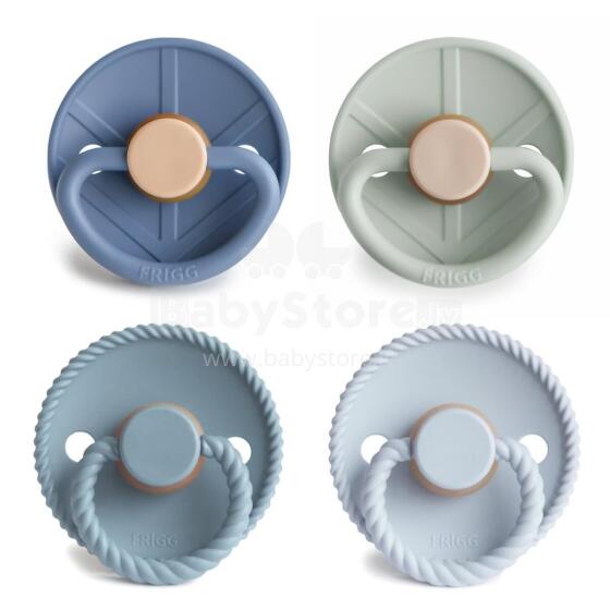 Frigg Pacifiers 4-pack Round Latex Art.101897 Skyline Serenity Пустышка(соска) из 100% натурального каучука 0-6 мес.(4 шт.)