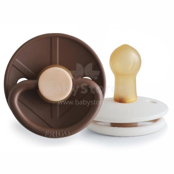 Frigg Little Viking Round Latex  Art.101537 Bjorn/Sigrid Pacifier (nipple) made of 100% natural rubber 0-6 months (2 pcs.)