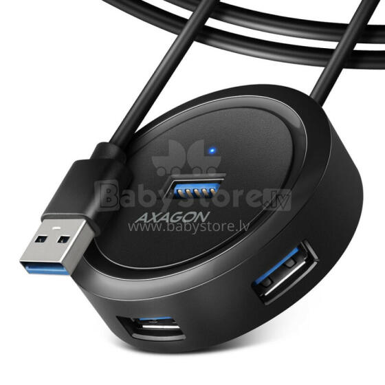 HUE-P1AL centrmezgls, 4 USB 3.2 Gen 1, ROUND, mikro USB, 1,2 m USB-A kabelis