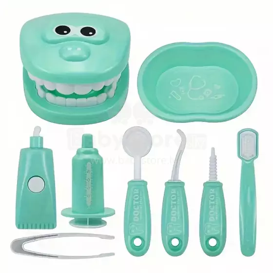 Doctor Set Smile Dentist Teeth Art.260088 Green Drosmīgā zobārsta komplekts Zobi -  Supervaroņa smaids