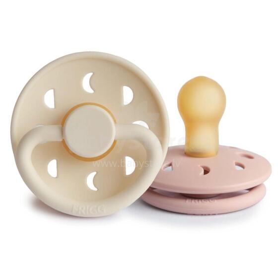 Frigg Moon Phase Round Latex Art.76292385 Blush/Cream Pacifier (nipple) made of 100% natural rubber 6-18 months (2 pcs.)