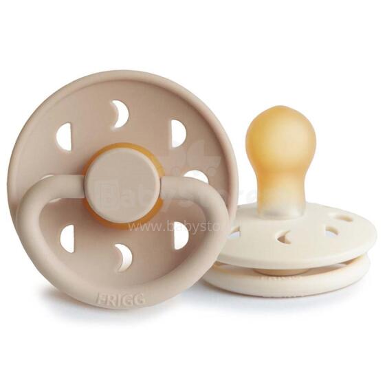 Frigg Moon Phase Round Latex Art.76292445 Cream/Croissant Pacifier (nipple) made of 100% natural rubber 6-18 months (2 pcs.)