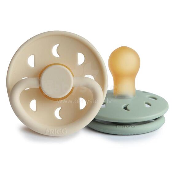 Frigg Moon Phase Round Latex Art.76292421 Cream/Sage  Pacifier (nipple) made of 100% natural rubber 6-18 months (2 pcs.)