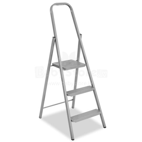 Folding ladder Springos LD0098 multifunctional, height 123 cm, metal steps, 3 steps, up to 150 kg, home use