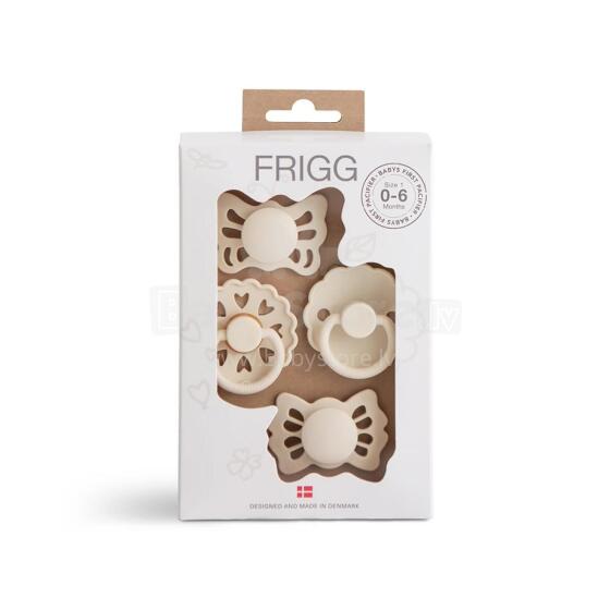 Frigg Pacifiers 4-pack Round Latex/Silicone Art.101484 Cream Пустышка(соска) из 100% натурального каучука/силикон 0-6 мес.(4 шт.)