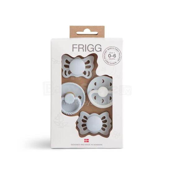 Frigg Pacifiers 4-pack Round Latex/Silicone Art.101485 Powder Blue Пустышка(соска) из 100% натурального каучука/силикон 0-6 мес.(4 шт.)
