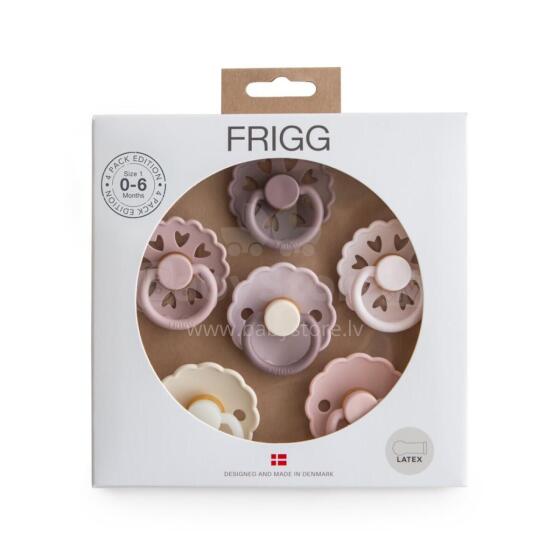 Frigg Pacifiers 4-pack Round Latex/Silicone Art.101873 Blooming Love Пустышка(соска) из 100% натурального каучука/силикон 0-6 мес.(6 шт.)