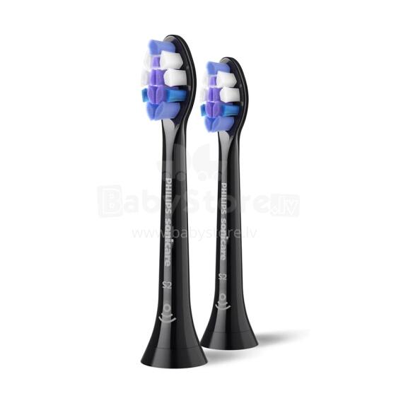 Sonicare Sensitive Standarta Sonic zobu birstes uzgalis, 2gab, melns