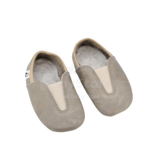 Bebe Basic Kids Hip-Hop Punsa Gymnastics Shoes Art.SB131 Eco Grey  Vingrošanas, sporta dejošanas čības ar ādas zoli