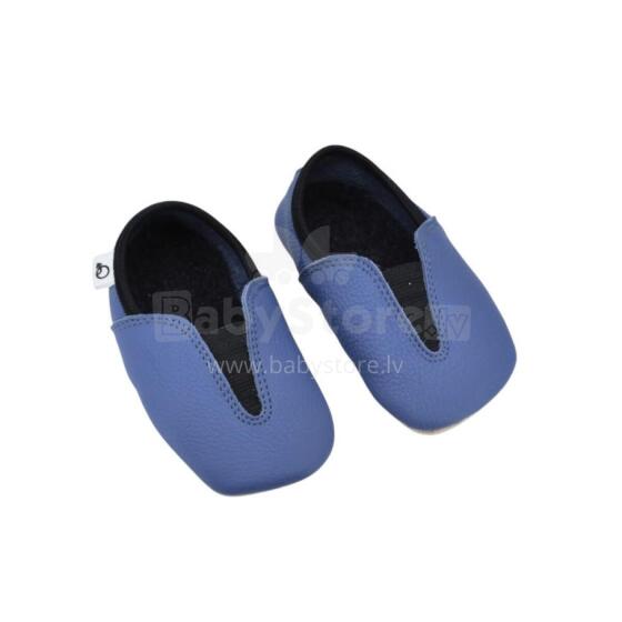 Bebe Basic Kids Hip-Hop Punsa Gymnastics Shoes Art.SB131 Eco Blue Vingrošanas, sporta dejošanas čības ar ādas zoli