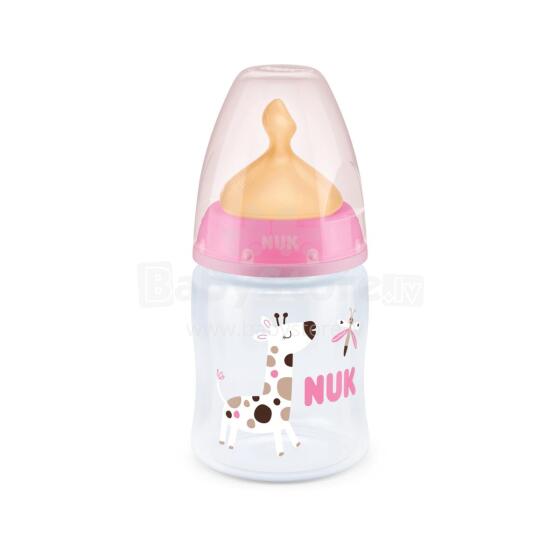 Nuk First Choice  Art.260753 Pudele ar temperatūras kontroli, ar lateksa knupi,150ml, (0-6 mēn.)  M izmēra knupīti (piena maisījumam)
