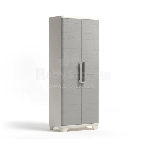 Linear Wood Tall Cabinet 68x39x173cm light beige/light gray