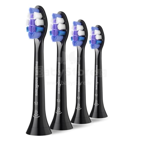Sonicare S2 Sensitive zobu birstes uzgalis, 4 gab, melns