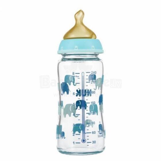 443711 GLASS BOTTLE 240ML WITH TEMPERATURE GAUGE 0-6 573370,10745122 TURQUOISE