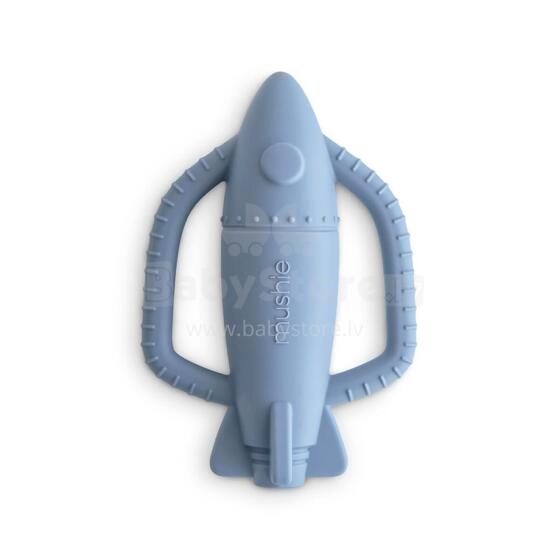 Mushie Silicone Teether Rattle Art.101496 Tradewinds Augstākas kvalitātes - silikona grabulis (100% dabisks)