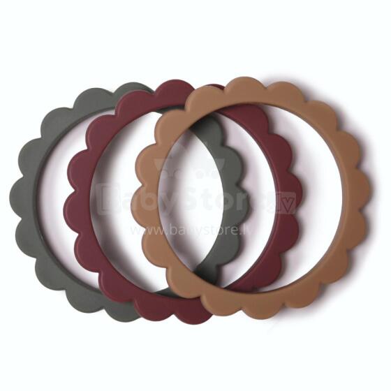 Mushie  Silicone Teether Flower Bracelet Art.2600280 Augstākas kvalitātes - silikona grabulis (100% dabisks)