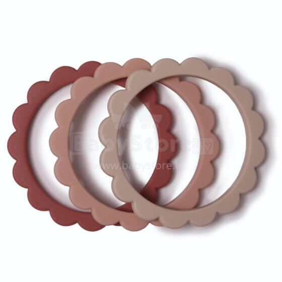 Mushie  Silicone Teether Flower Bracelet Art.2600278 Silicone rattle (100% natural)