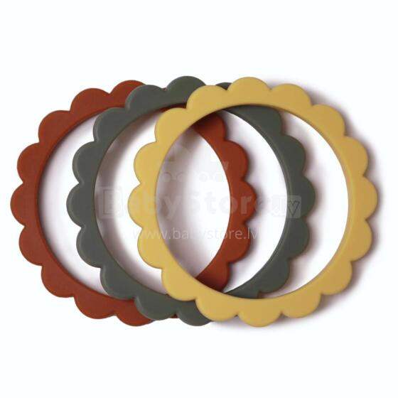 Mushie  Silicone Teether Flower Bracelet Art.2600283 Силиконовая погремушка (100% натуральная)