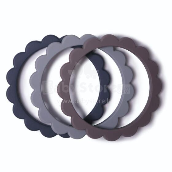 Mushie  Silicone Teether Flower Bracelet Art.2600279 Augstākas kvalitātes - silikona grabulis (100% dabisks)