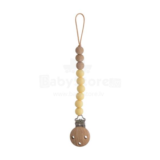 Mushie Silicone Pacifier Clip Eva Art.2090117 Yellow  Māneklīša ķēde (Knupja turētājs) ar klipsi