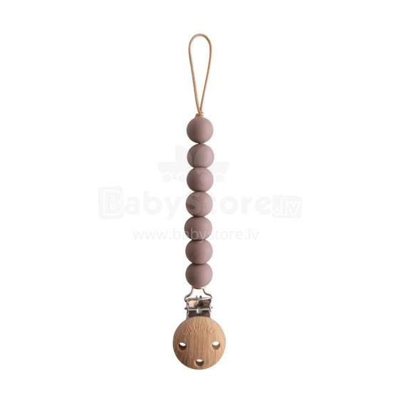 Mushie Silicone Pacifier Clip Eva Art.2120004 Ash  Māneklīša ķēde (Knupja turētājs) ar klipsi