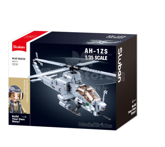 Sluban Constructor, AH-1Z Attack Helicopter, 482 pcs.