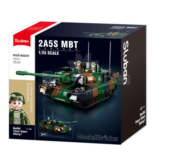 Sluban Constructor, LEOPARD 2A5 Main Battle Tank 2IN1, 766 pcs.