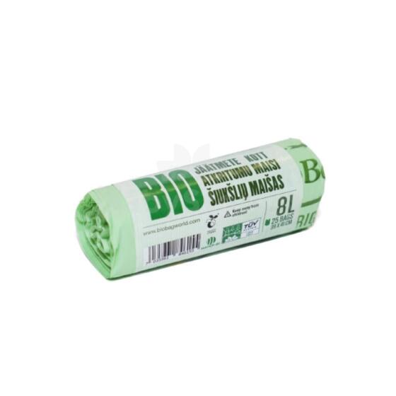 Atkritumu maisi kompostējami BioBag 8L (25 gab. rullī) 15mkr. 39x41cm zaļi 