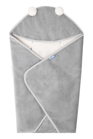 CARRY COT SWADDLE BLANKET PLUSH RAM 75X75 GREY