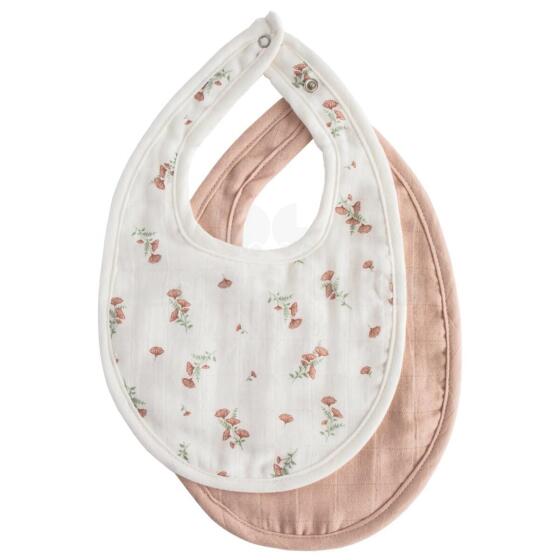 Mushie Muslin Bib Art.101251 Детский хлопковый слюнявчик,2 шт