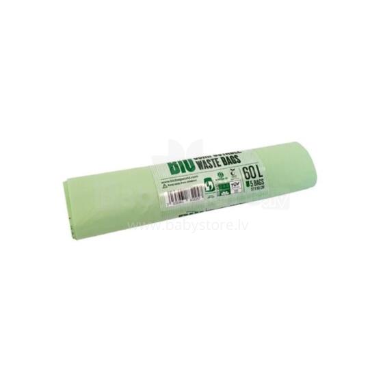 Compostable garbage bags BioBag 60L (5 pcs. per roll) 17mkr. 57x90cm green