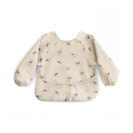 Mushie Long Sleeve Bib Art.101903 Whales Детский слюнявчик  с рукавами