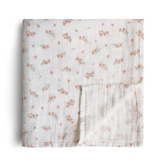 Mushie Muslin Swaddle Art.2200552 Pink Augstākās kvalitātes muslina  autiņš  (120 cm x 120  cm)