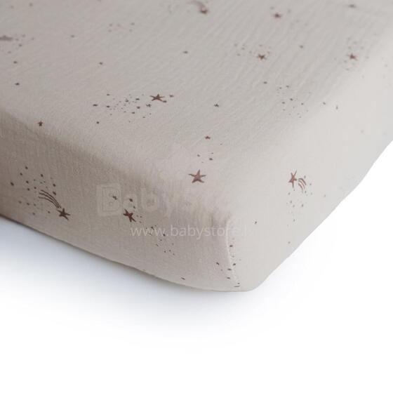 Mushie Cotton Sheet   Art.2217245 Falling Stars простынь на резиночке 60x120cм