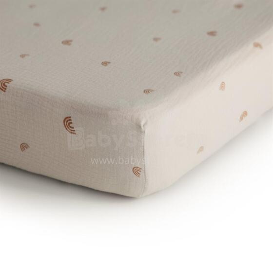 Mushie Crib Cotton Sheet  Art. 2216229 Rainbow простынь на резиночке 40x100cм