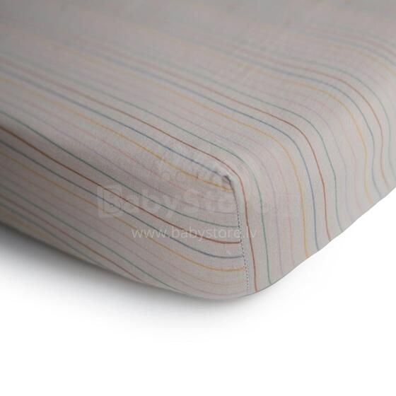 Mushie Crib Cotton Sheet  Art.2216380 Retro Stripes Palags ar gumiju 40x100cm