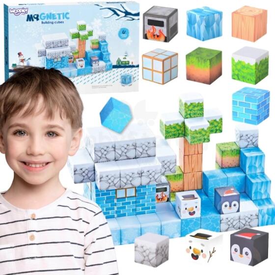 WOOPIE Magnētiskie Konstrukcijas Bloki Ziemas Bloku Pasaule
