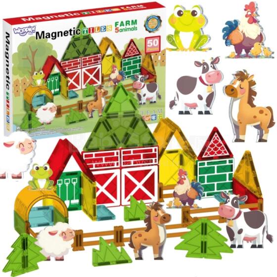 WOOPIE Magnetic Construction Blocks 7.5 cm Farm 30 pcs