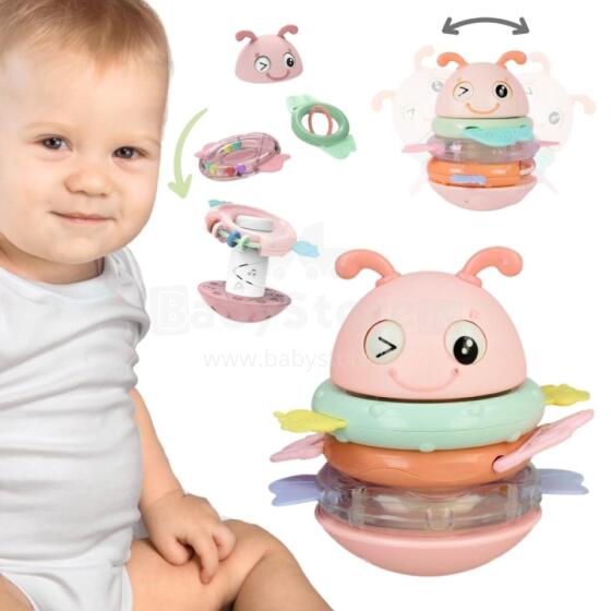 WOOPIE Bērnu Wobble Rotaļlieta Sensory 2in1 Grabulis Zils