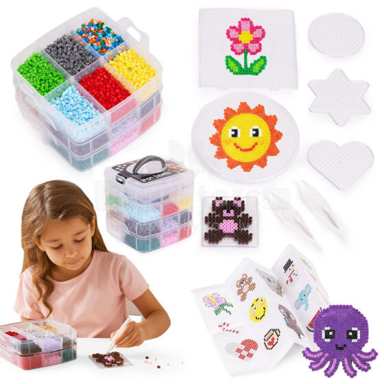 Iron Beads Set XXL 9000 Pieces Case Templates