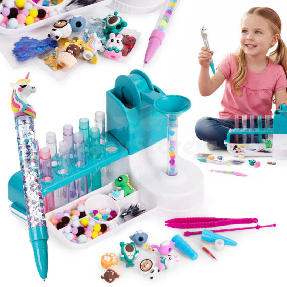 Pildspalvu izgatavošanas komplekts Pildspalvu radītājs DIY dzīvnieki spīdumi pērlītes pom-poms
