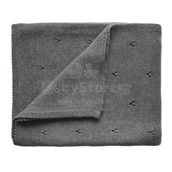 Mushie Knitted Baby Blanket  Art.2180340 Grey Melange Dabīgas kokvilnas pleds 80x100cm