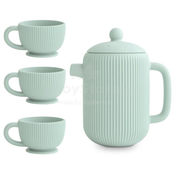 Mushie Silicone Tea Play Set Art.102022 Blue Silikona  trauku komplekts